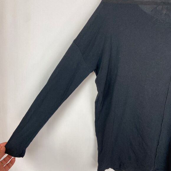 Chaser Celebrate Graphic Print T-Shirt Size S Black Drop Shoulder Long Sleeve - Picture 3 of 8